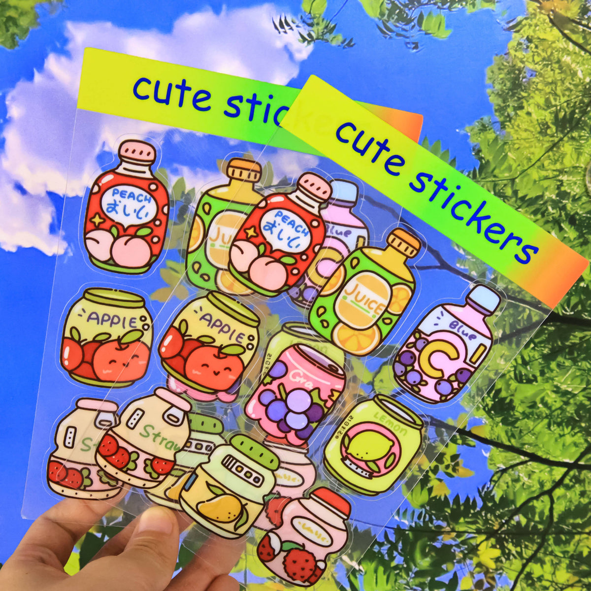 Custom kiss cut sticker sheet with multiple designs