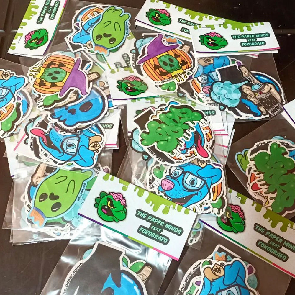 Custom printed vinyl sticker sheet with kiss cut designs