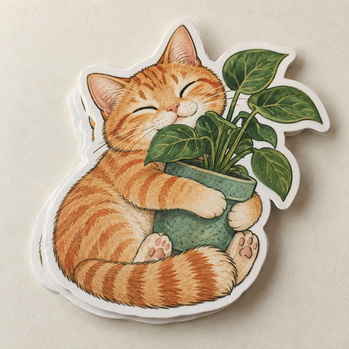 Custom Die Cut Stickers — illustrative material mockup